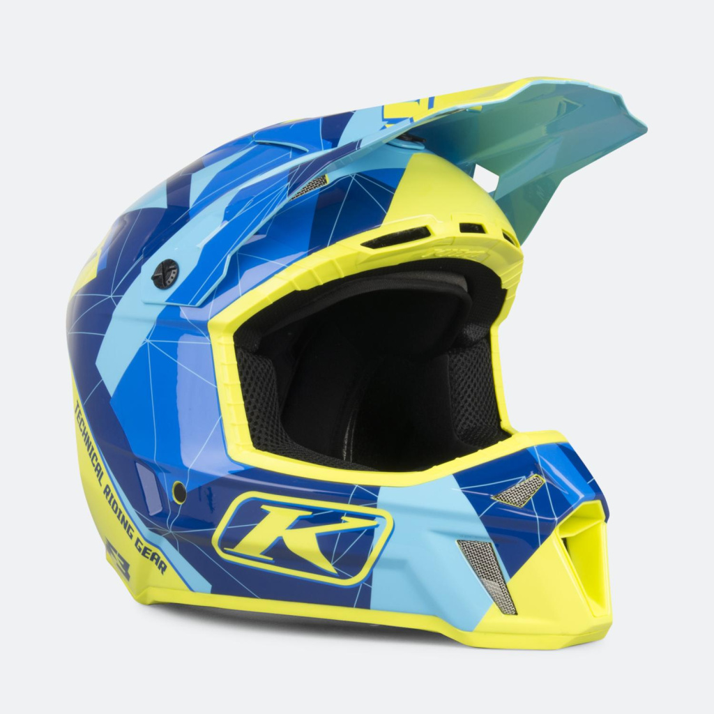 Klim F3 Hjelm ECE Camo Blå/Gul, M:55-57