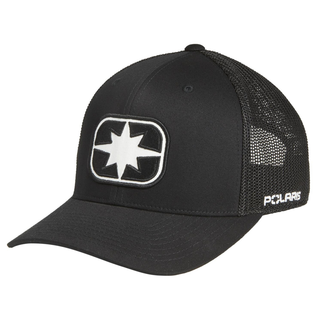 POLARIS Ellipse Patch Trucker Hat, Black/White