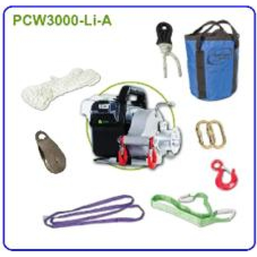 HSX PCW3000-Li-A batteridrevet vinsj m tilbehør u/batteri og lader