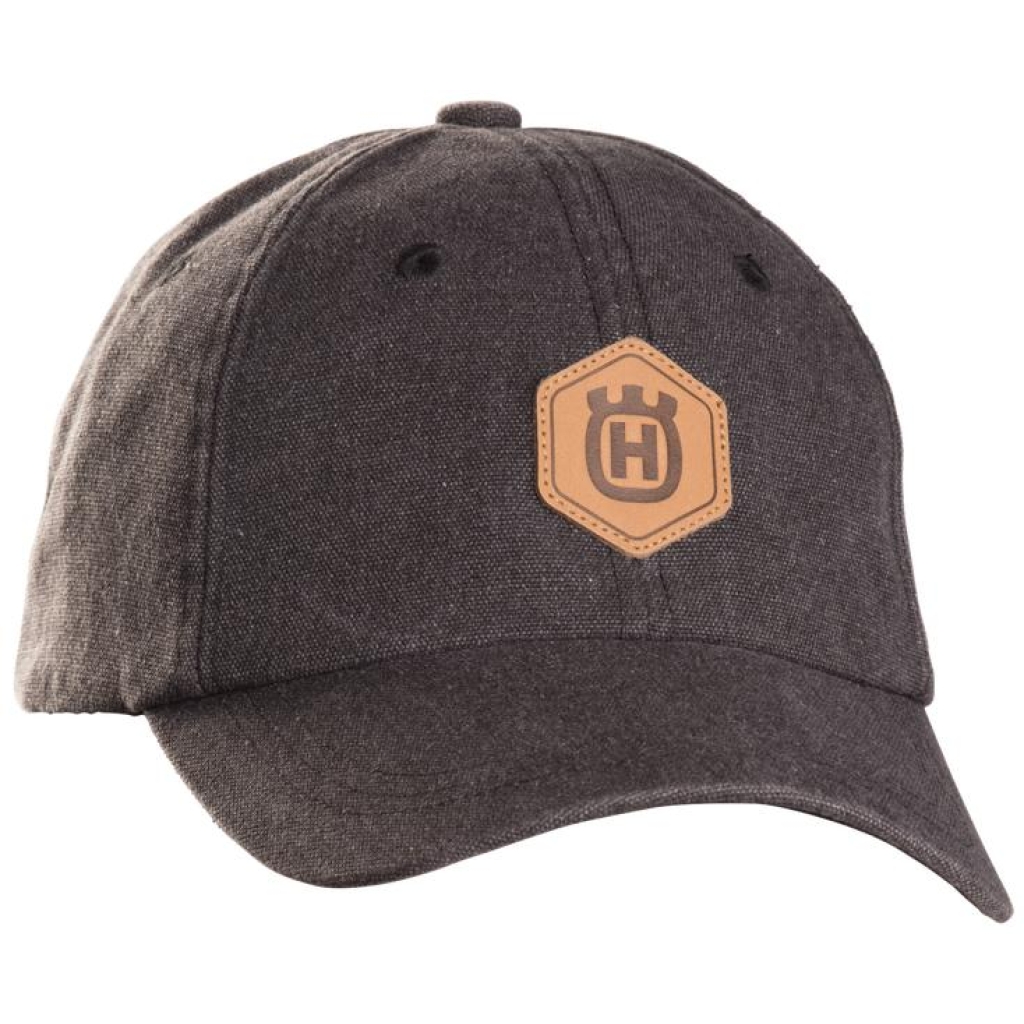 HUSQVARNA Xplorer Caps granitt med Husqvarna-logo i skinn