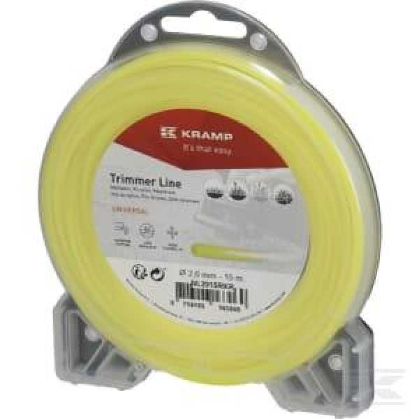 KRAMP Trimmertråd Ø 2mm 15m rund gul
