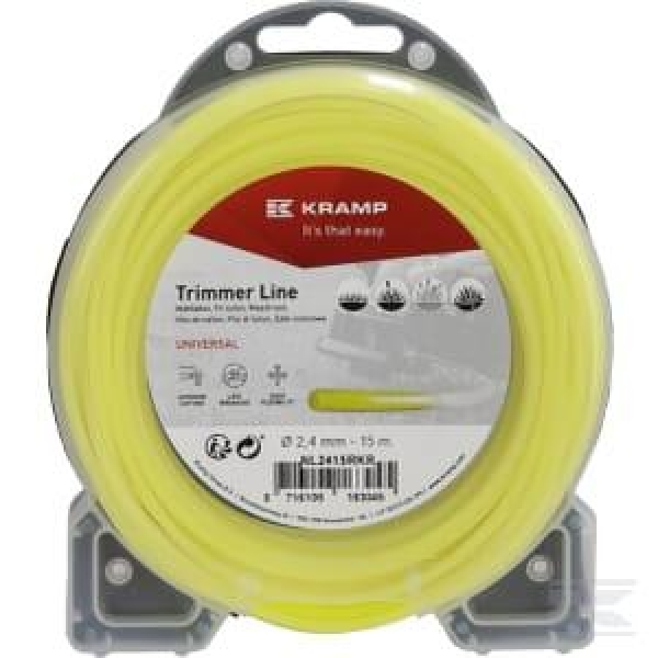 KRAMP Trimmertråd Ø 2,4mm 15m rund gul - Bilde 2
