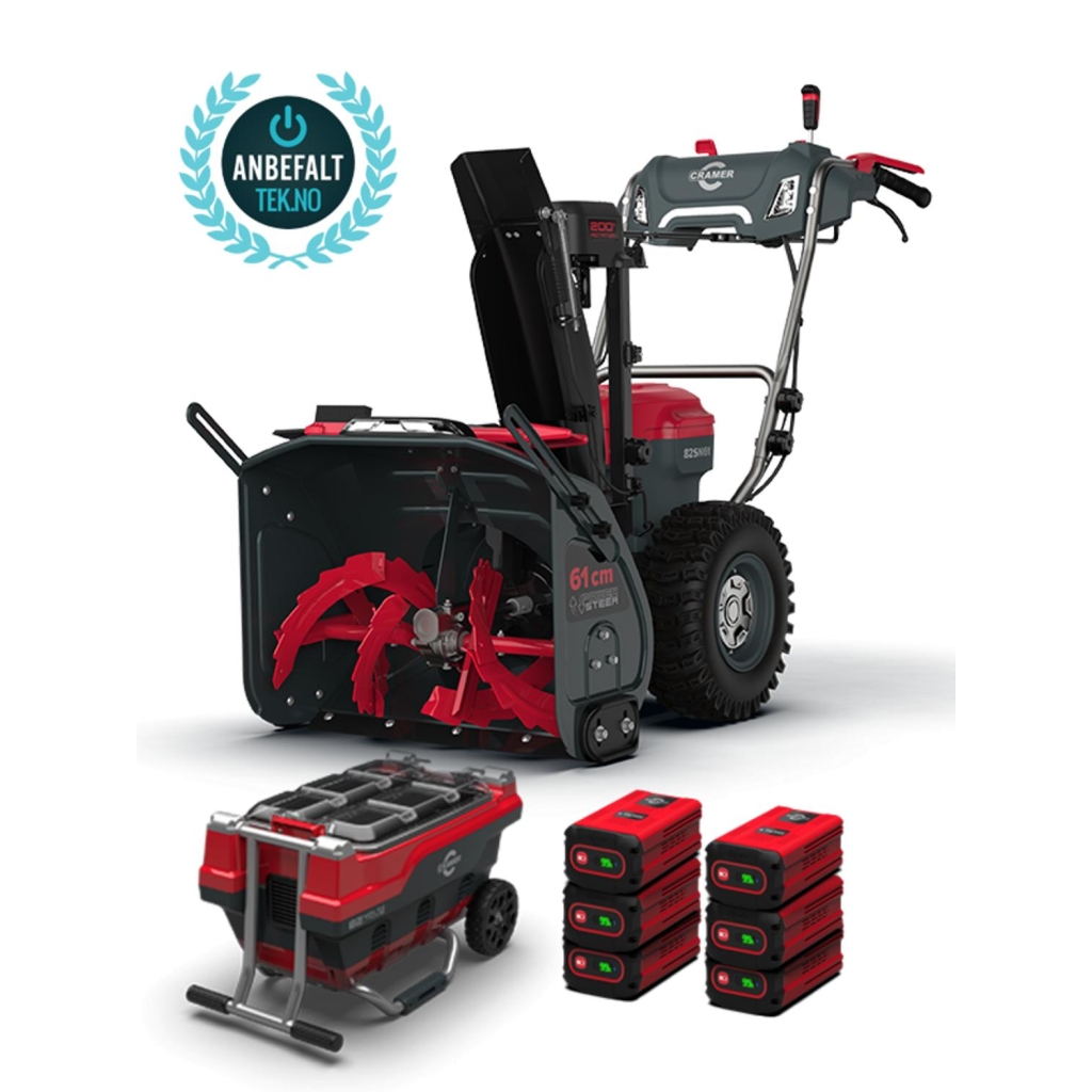 CRAMER 82SN61 snøfreser med 8Ah batteri/multilader