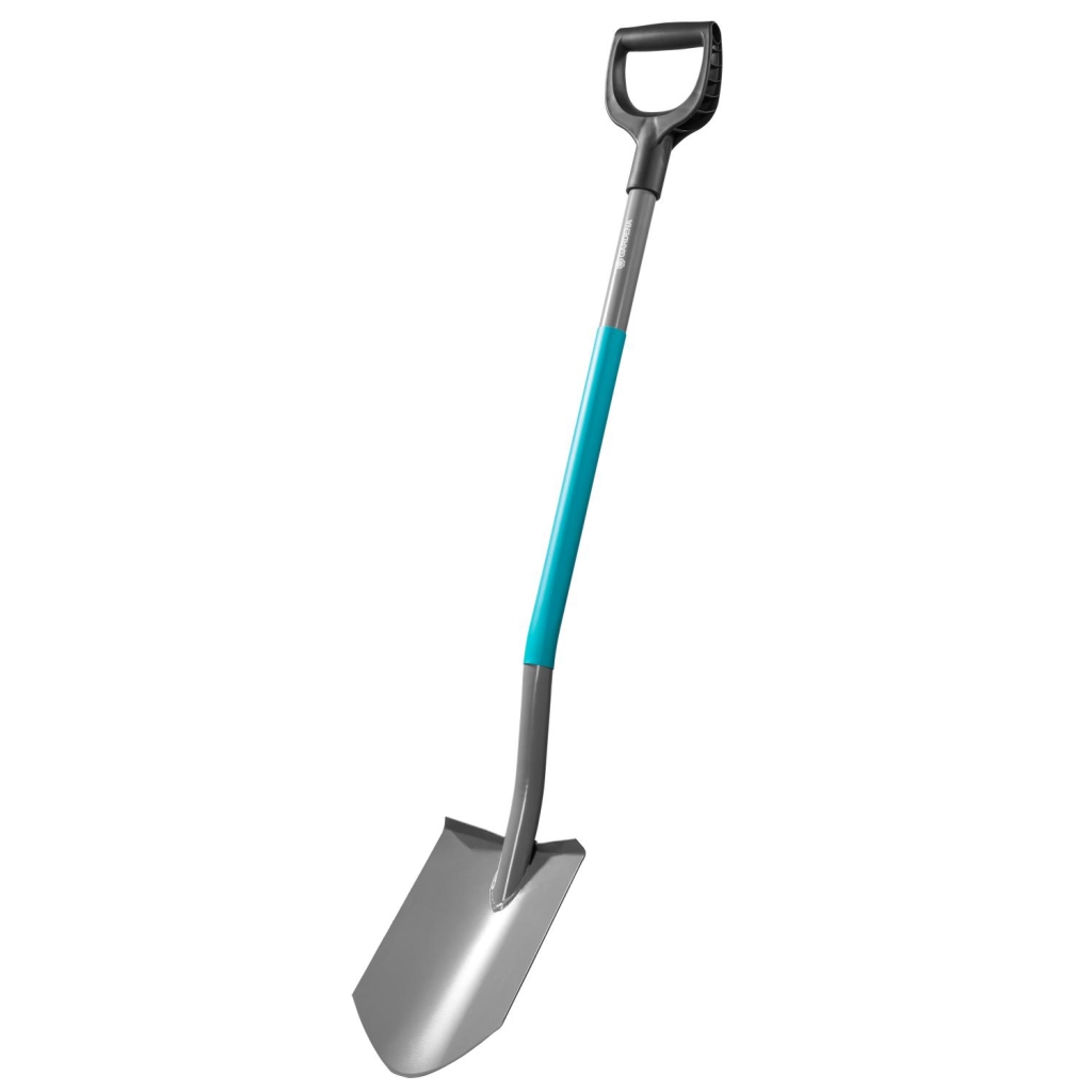 GARDENA ClassicLine spiss spade, spade for hagen, D-håndtak, med fotstøtte, stål