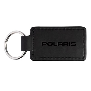 POLARIS Nøkkelring i skinn, sort med logo