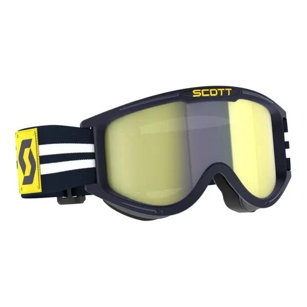 Scott 89X Era Retro Brille - Blå/Hvit, Gul Chrome Linse