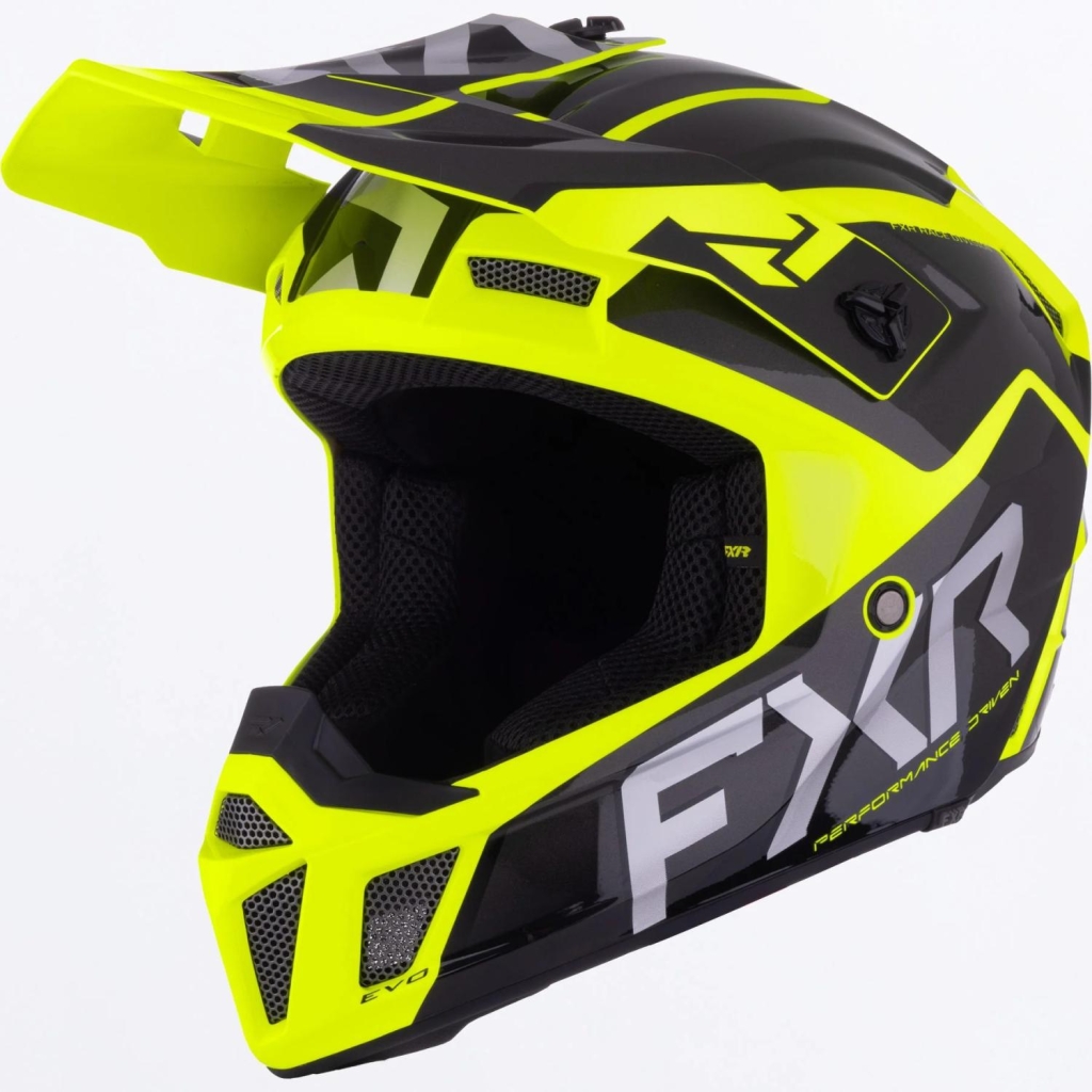 FXR Youth Clutch Evo Helmet, Color: Black/HiVis, Size: L