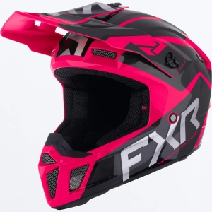 FXR Youth Clutch Evo Helmet, Color: Black/Razz, Size: XL
