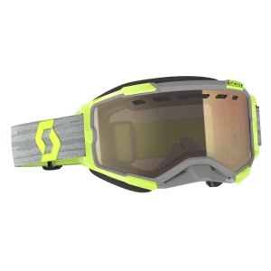 Scott Fury SX LS Brille - Grå/Gul, Lyssensitiv Bronse Chrome Linse