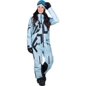 FXR Women's Cold Cross CX Lite Monosuit, Color: Maui Blue/Black, Size: 8